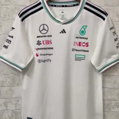Mercedes Benz Camiseta Blanca Rayas