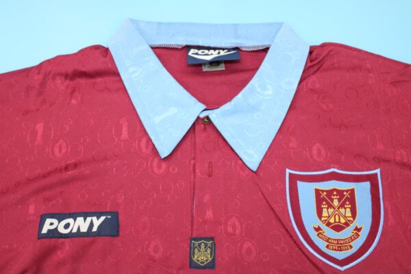 West Ham United FC Local / Fan version / Manga Larga / Retro 95-97 - Imagen 3