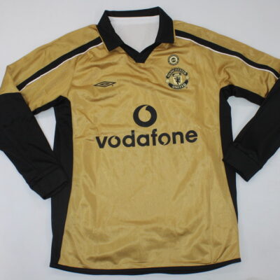 Machester United Fc Gold / Centenario Edition / Fan version / Manga larga / Retro 01-02