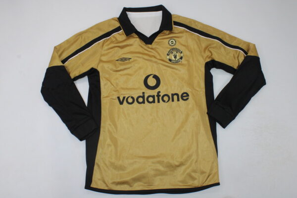 Machester United Fc Gold / Centenario Edition / Fan version / Manga larga / Retro 01-02