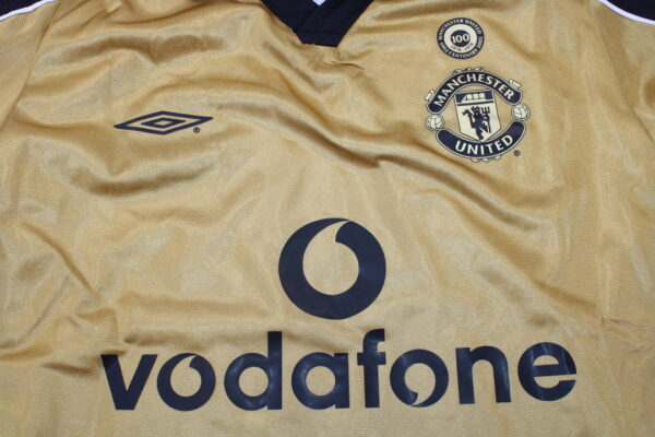 Machester United Fc Gold / Centenario Edition / Fan version / Manga larga / Retro 01-02 - Imagen 2