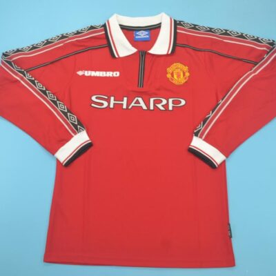 Machester United Fc Local / Fan version / Manga larga / Retro 98-99
