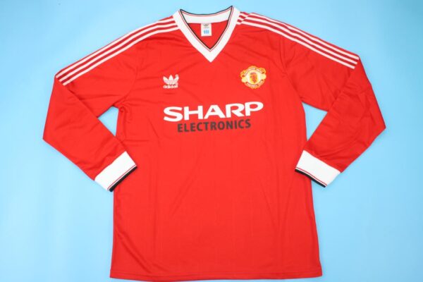 Machester United Fc Local / Fan version / Manga larga / Retro 82-84