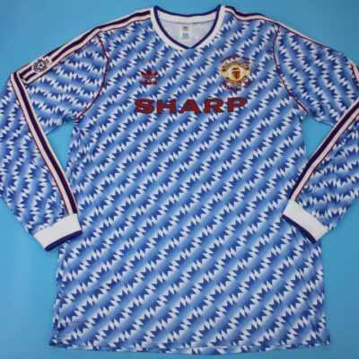 Machester United Fc Visitante / Fan version / Manga larga / Final Copa Liga / Retro 90-92