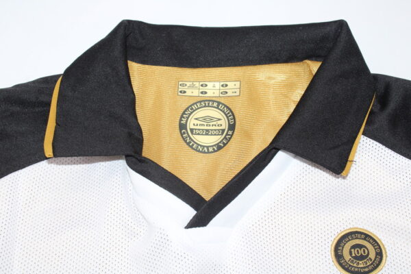 Machester United Fc White / Centenario Edition / Fan version / Manga larga / Retro 01-02 - Imagen 2
