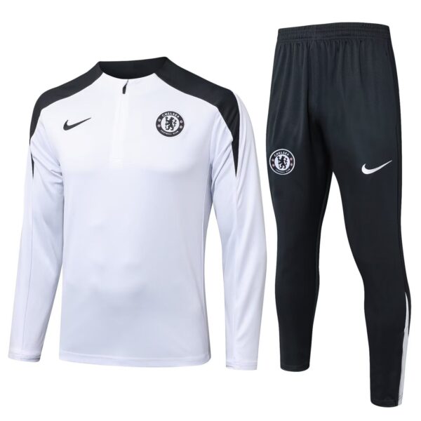 Chelsea FC Chandal de Pista Blanco / Media Cremallera