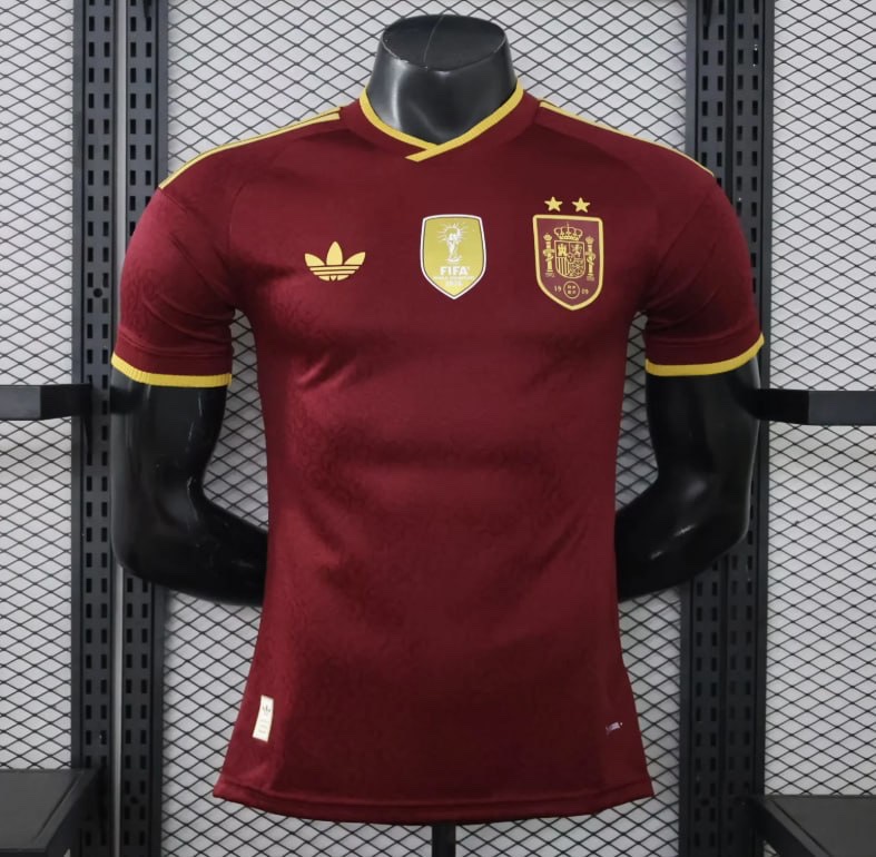 Camiseta España Edición Especial Burdeos / 2 Estrellas / Player version / Campeón Mundial 2026